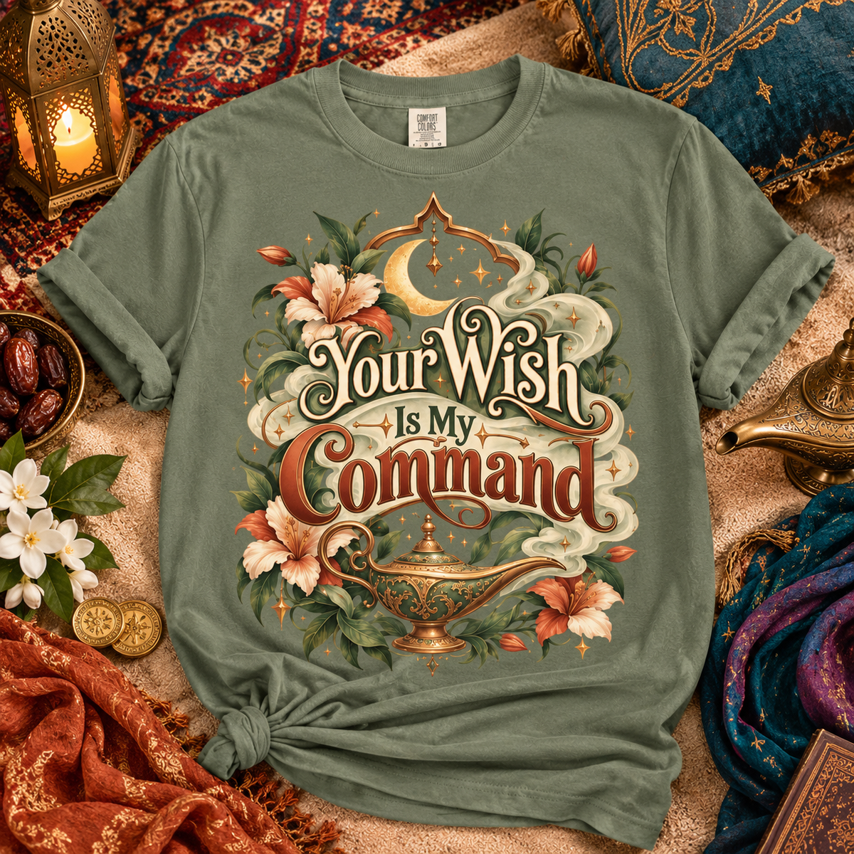 Your Wish Is My Command Tee, Aladdin Inspired Shirt, Fairytale Lover Shirt, Genie Lamp Shirt, Arabian Nights Gift