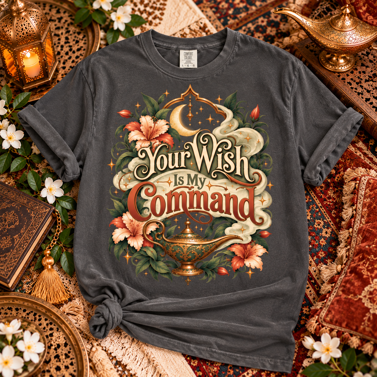 Your Wish Is My Command Tee, Aladdin Inspired Shirt, Fairytale Lover Shirt, Genie Lamp Shirt, Arabian Nights Gift