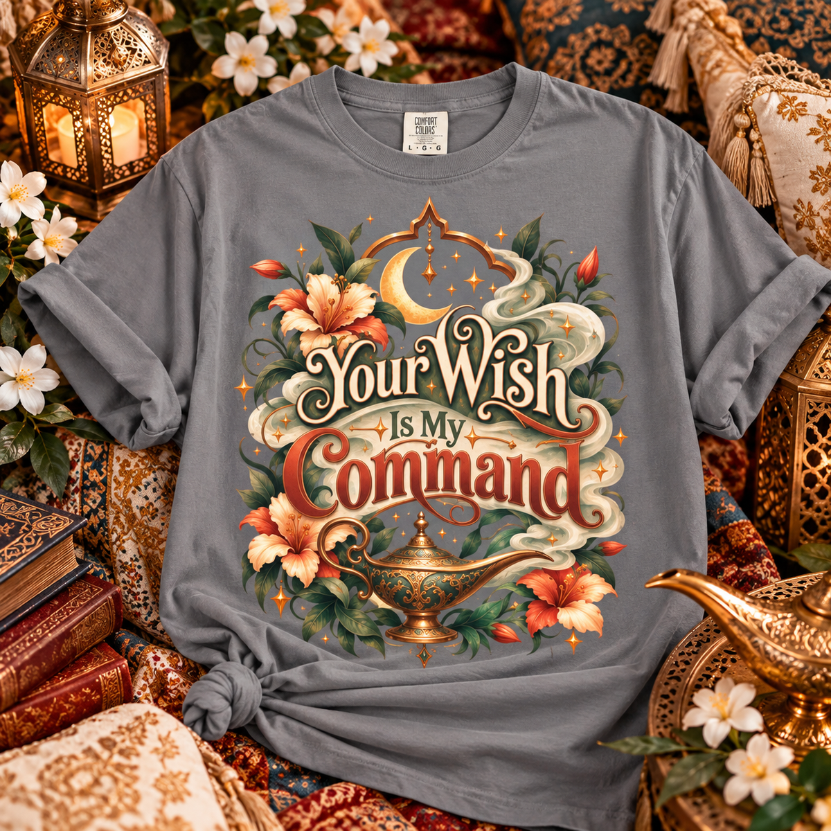 Your Wish Is My Command Tee, Aladdin Inspired Shirt, Fairytale Lover Shirt, Genie Lamp Shirt, Arabian Nights Gift