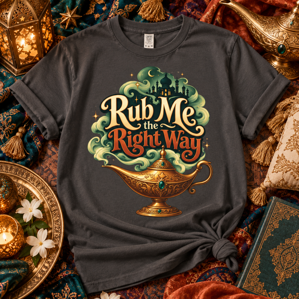 Rub Me the Right Way Genie T-shirt, Lamp Tee, Aladdin Fairytale Lover Shirt