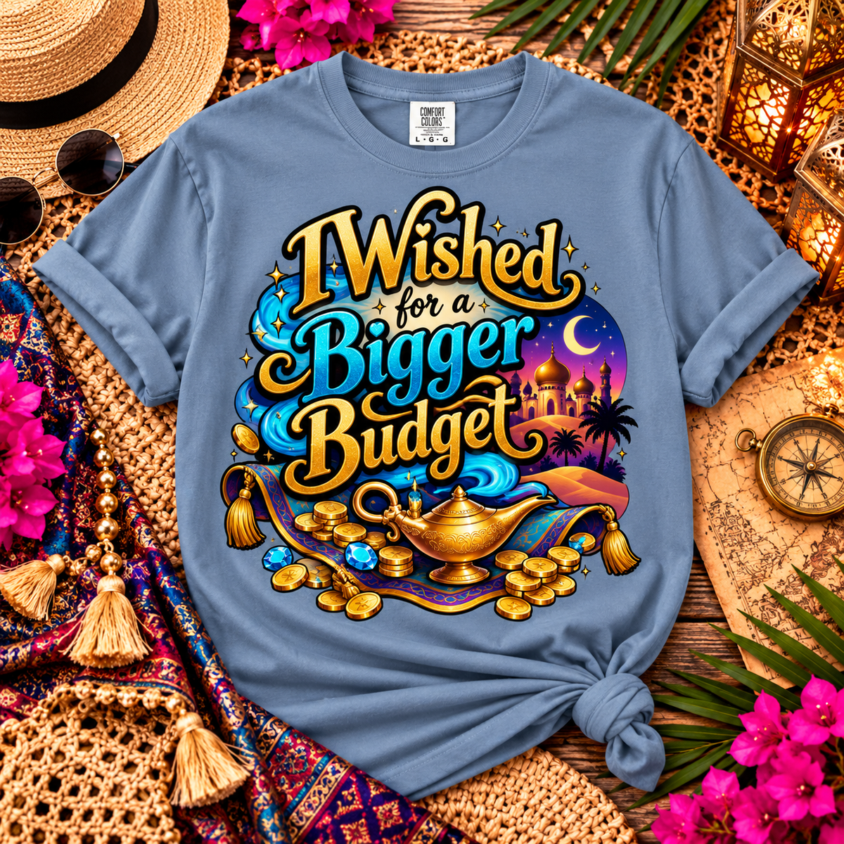 I Wished for a Bigger Budget Shirt, Funny Magical Vacation Tee, Couples Travel Shirt, Comfort Colors® Vacation Tee