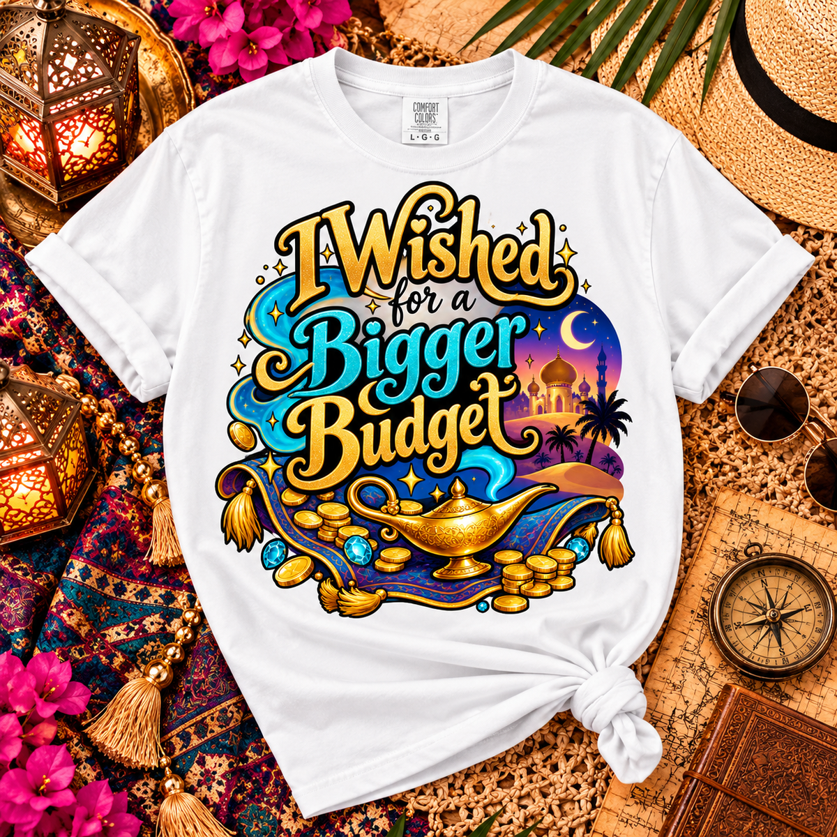 I Wished for a Bigger Budget Shirt, Funny Magical Vacation Tee, Couples Travel Shirt, Comfort Colors® Vacation Tee