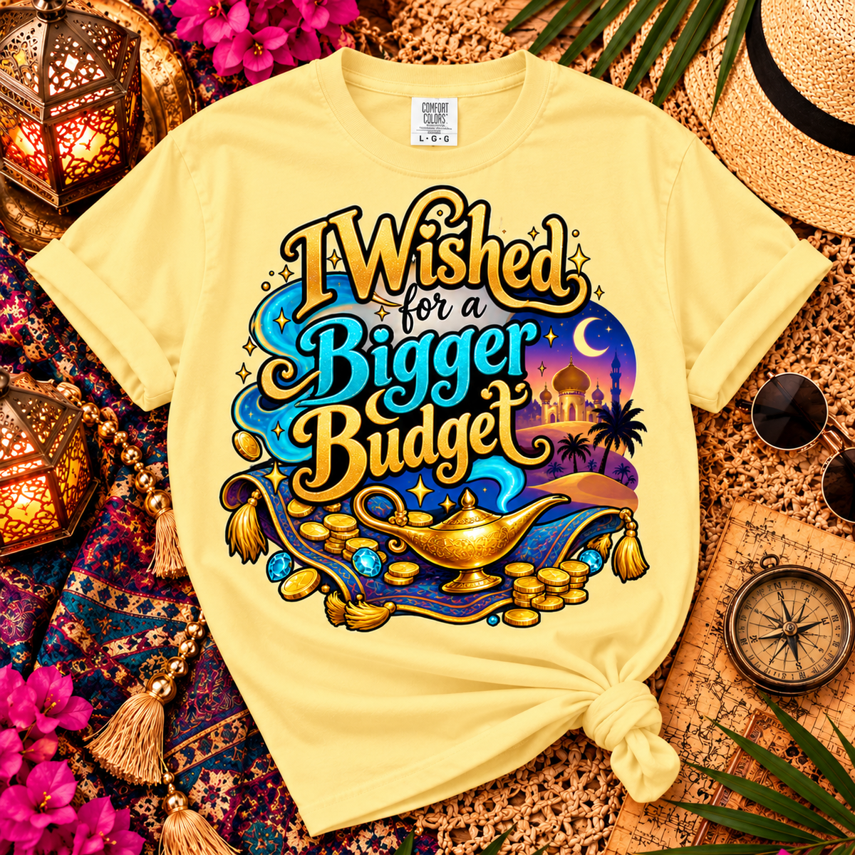 I Wished for a Bigger Budget Shirt, Funny Magical Vacation Tee, Couples Travel Shirt, Comfort Colors® Vacation Tee
