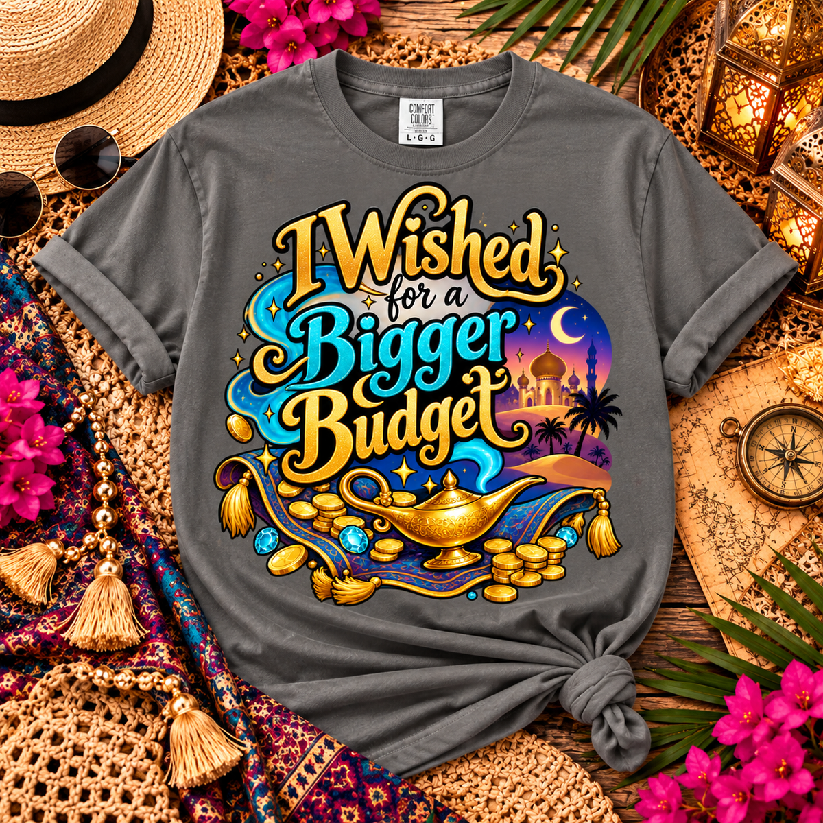I Wished for a Bigger Budget Shirt, Funny Magical Vacation Tee, Couples Travel Shirt, Comfort Colors® Vacation Tee