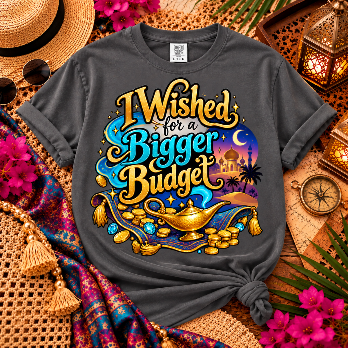 I Wished for a Bigger Budget Shirt, Funny Magical Vacation Tee, Couples Travel Shirt, Comfort Colors® Vacation Tee